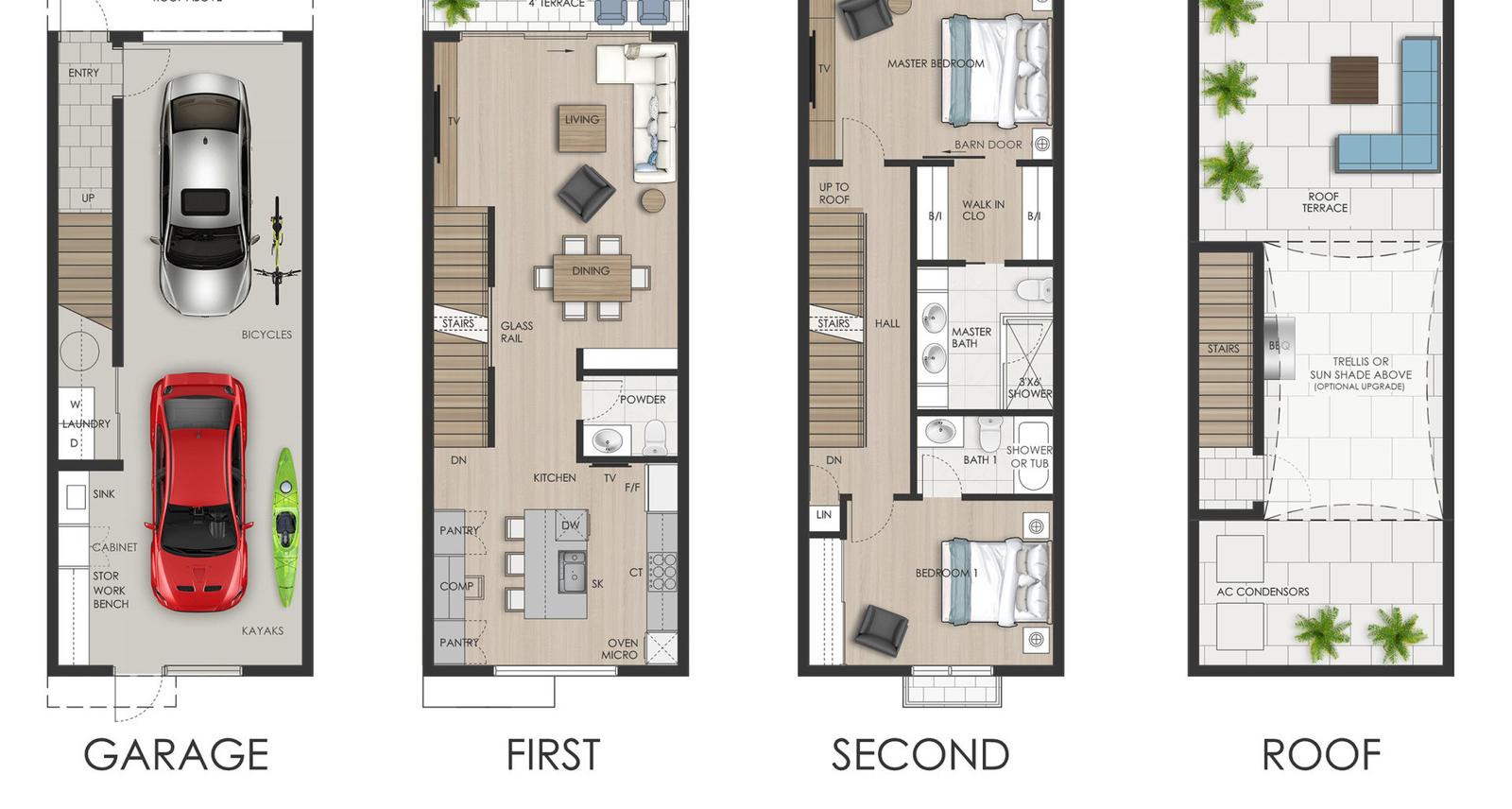 2-bedroom townhouse in South Sound, Grand Cayman with rooftop terrace — photo 5
