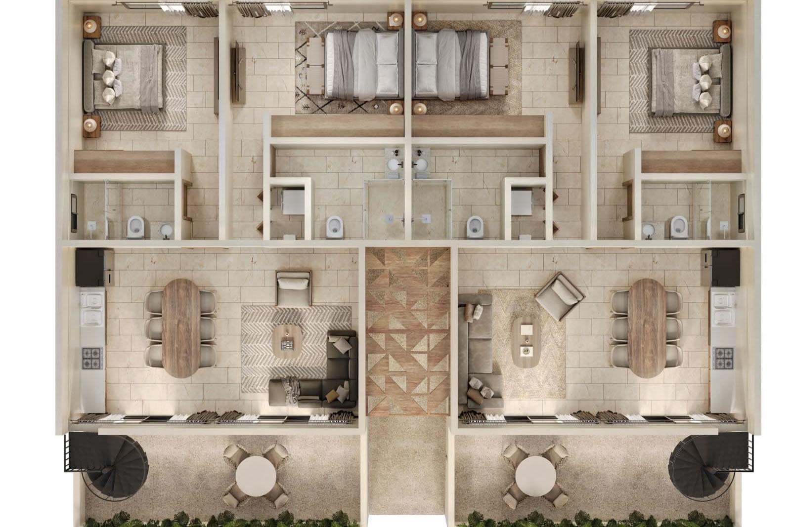 2 Bedroom Duplex Apartments for Sale, Saumeria, Tulum, Mexico — photo 4