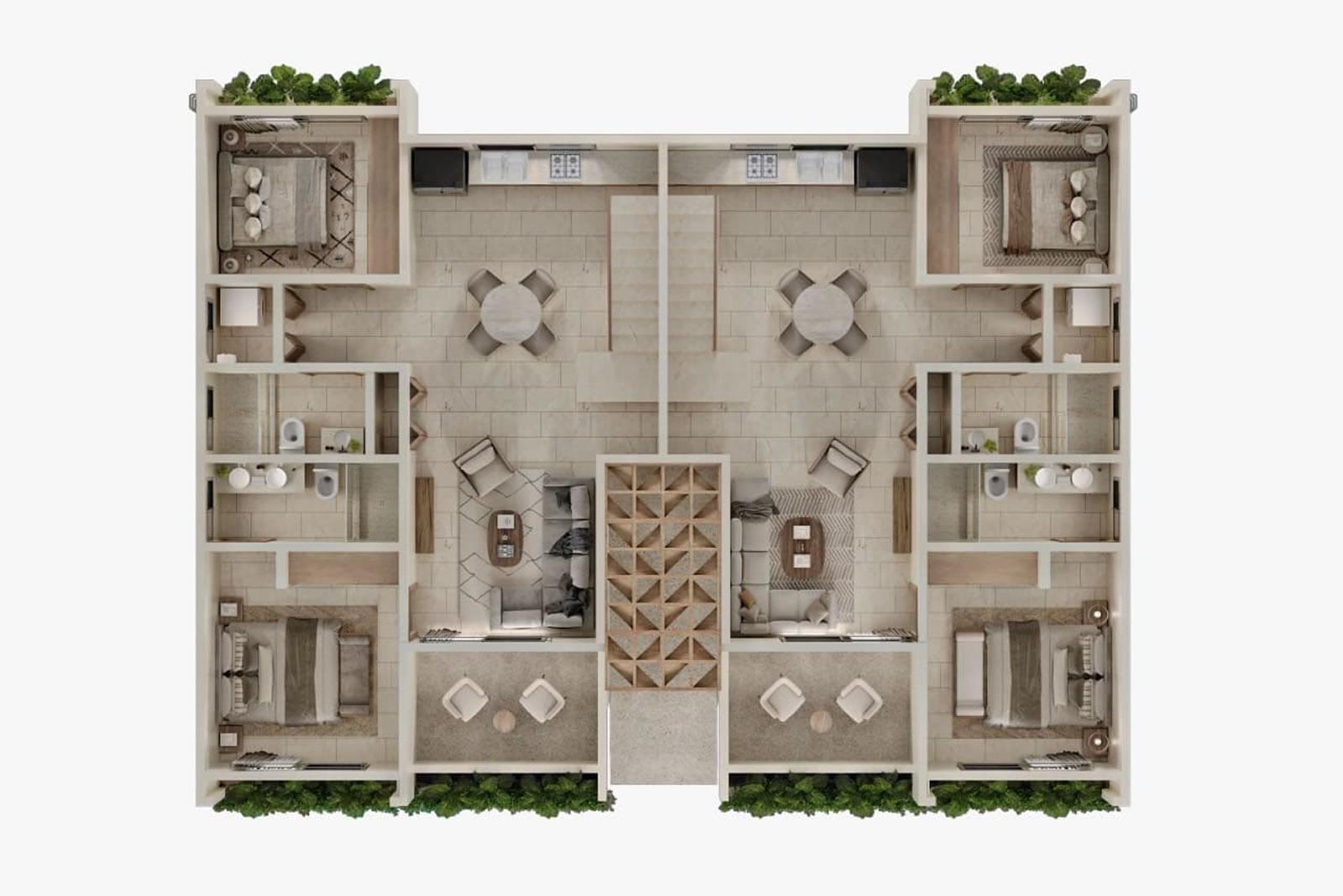 2 Bedroom Duplex Apartments for Sale, Saumeria, Tulum, Mexico — photo 5